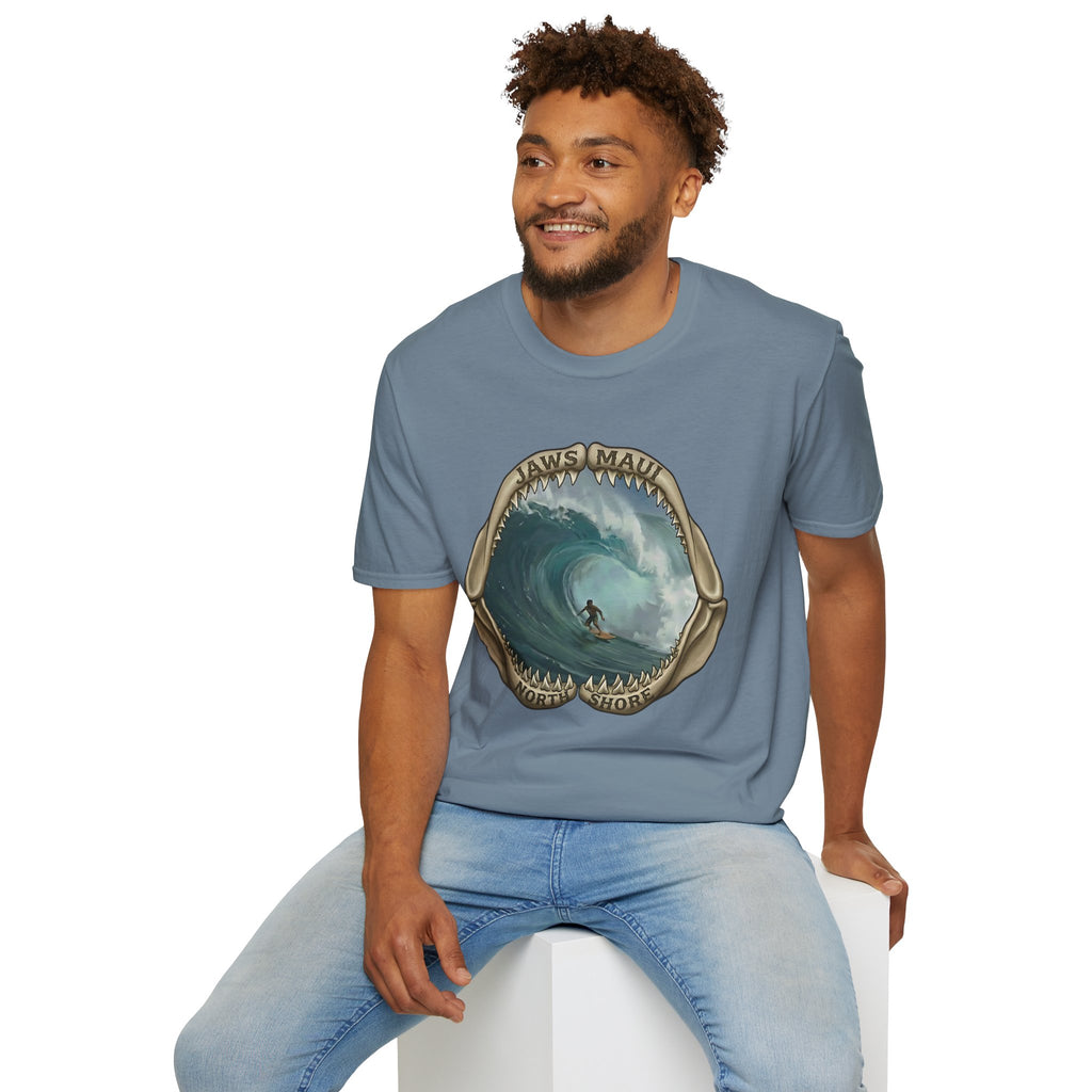 Jaws Maui Big Wave Surfer T-Shirt — Shark Jaws Graphic