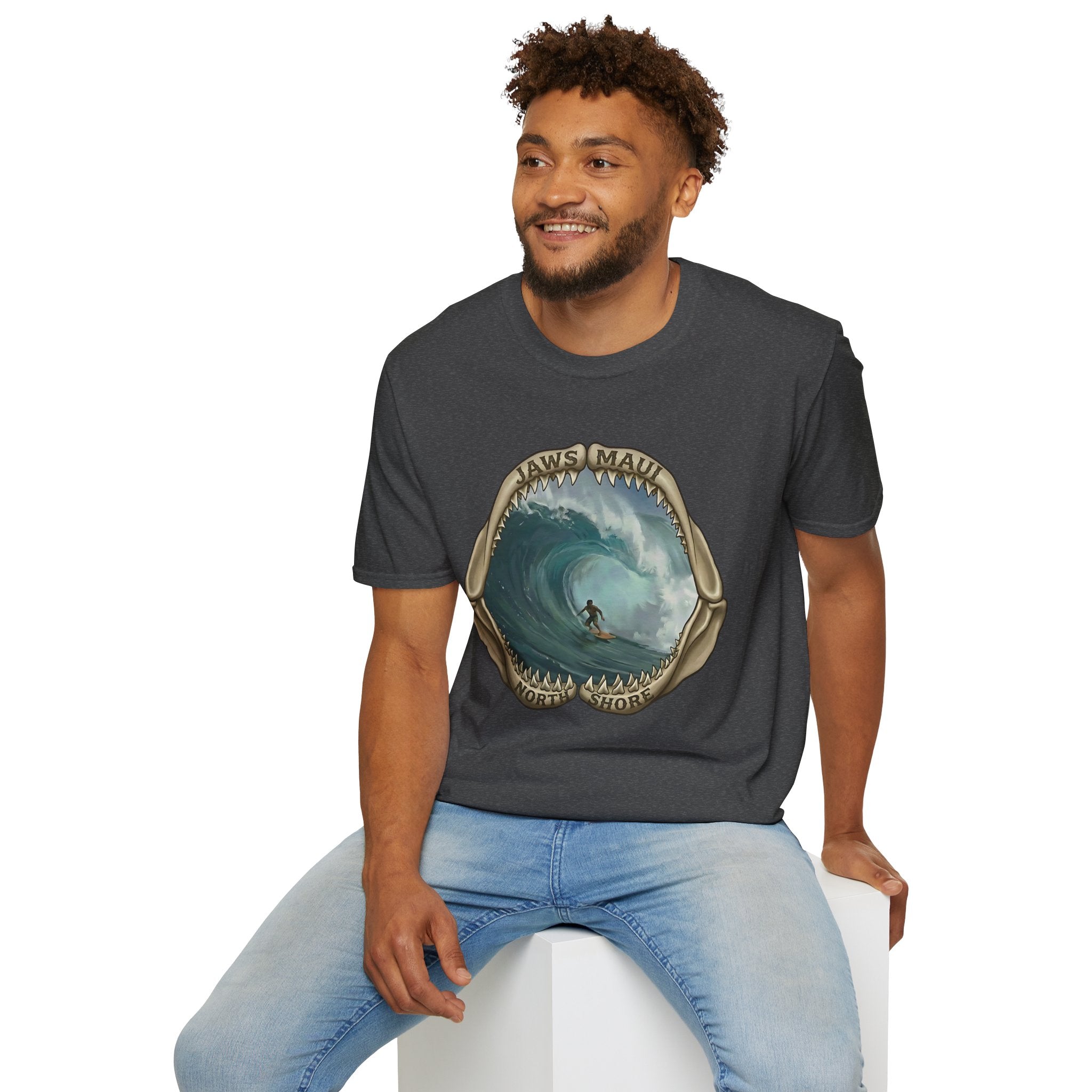 Jaws Maui Big Wave Surfer T-Shirt — Shark Jaws Graphic