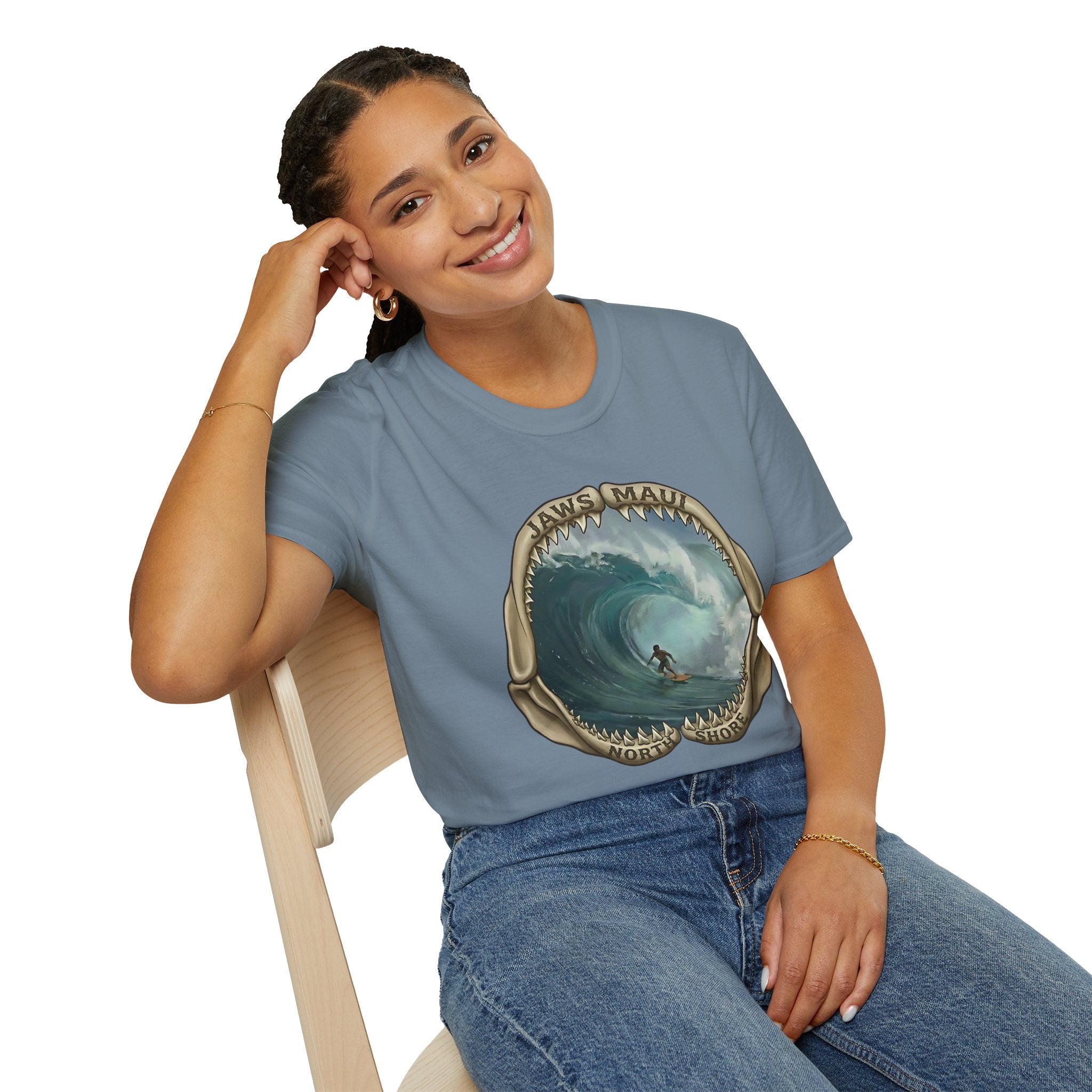 Jaws Maui Big Wave Surfer T-Shirt — Shark Jaws Graphic