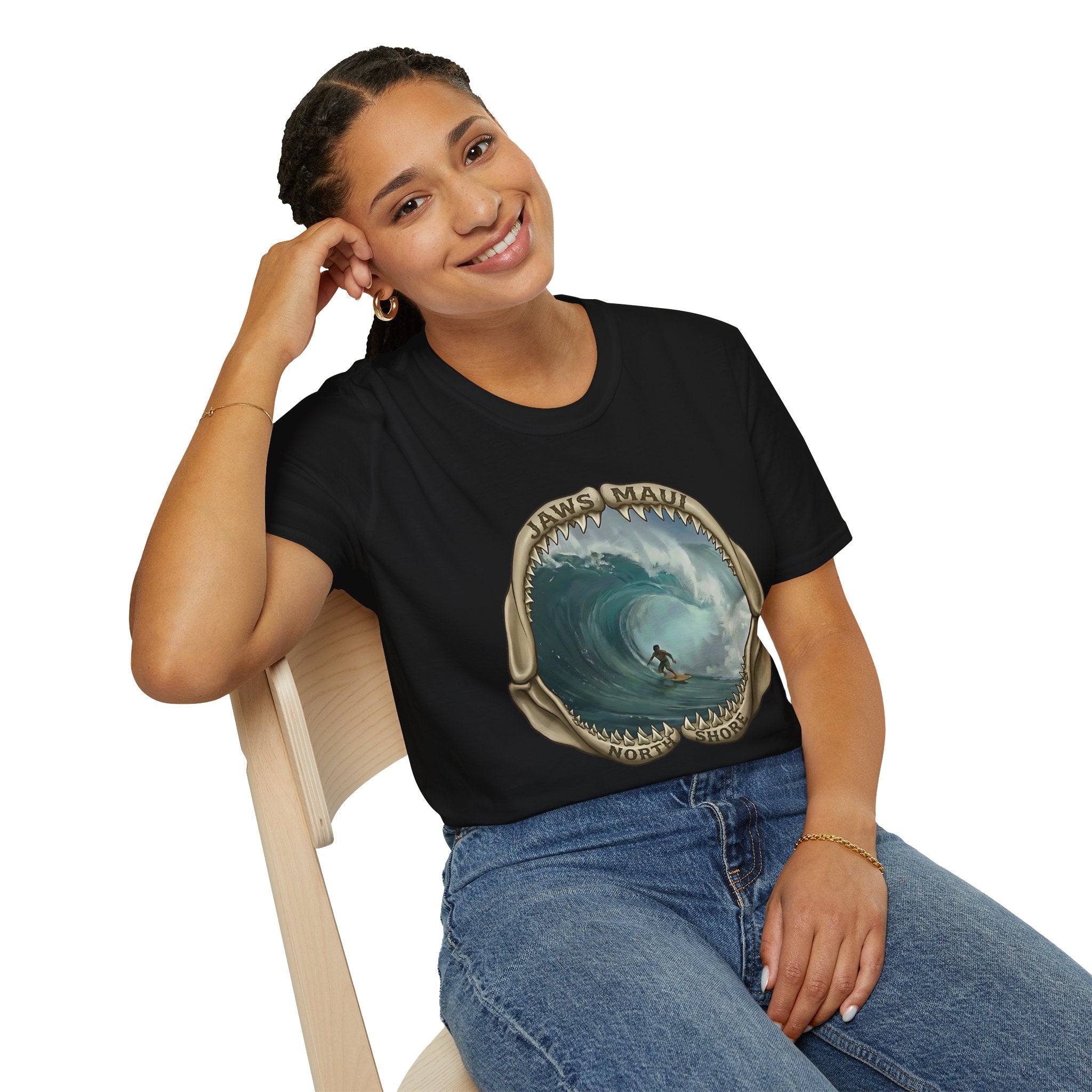 Jaws Maui Big Wave Surfer T-Shirt — Shark Jaws Graphic