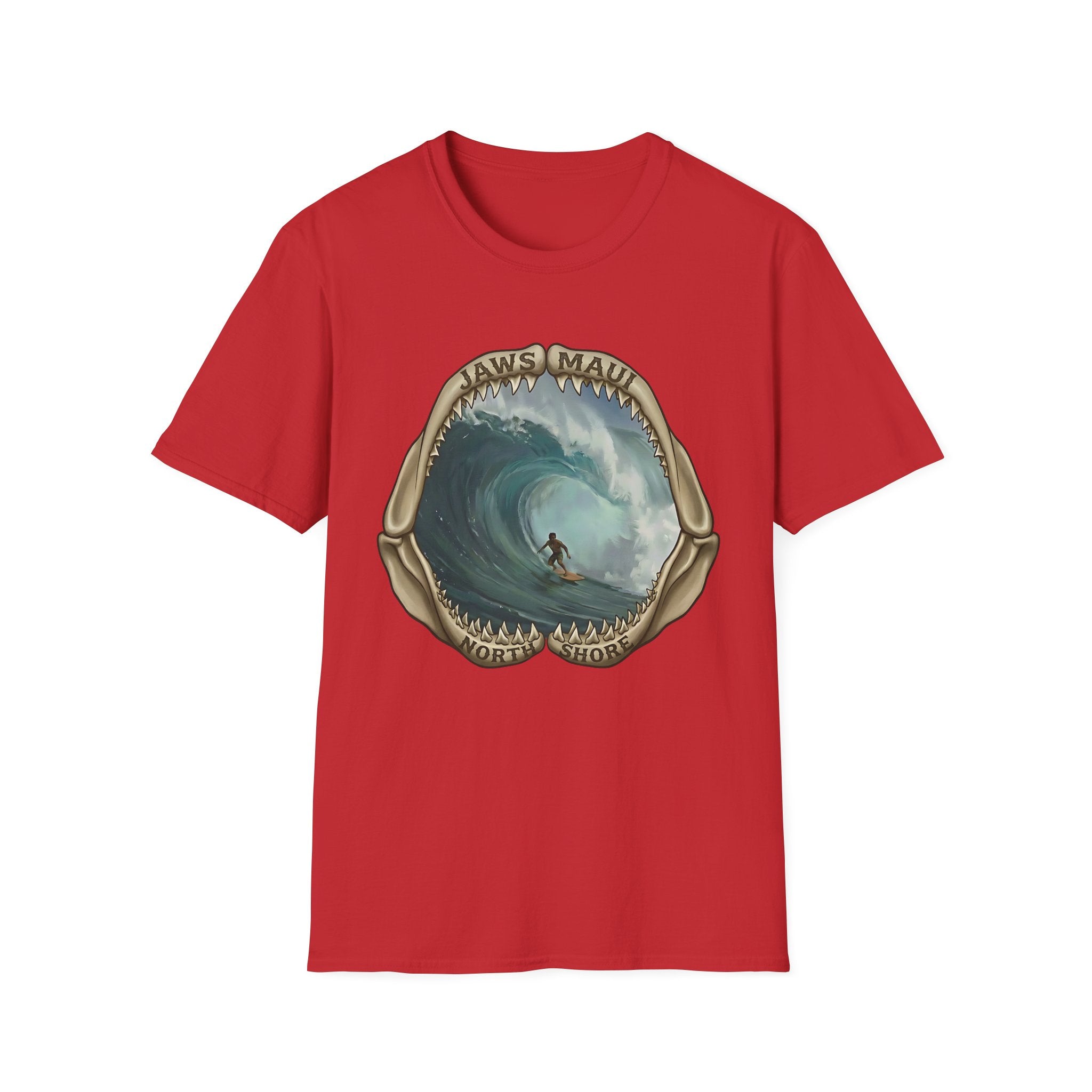 Jaws Maui Big Wave Surfer T-Shirt — Shark Jaws Graphic