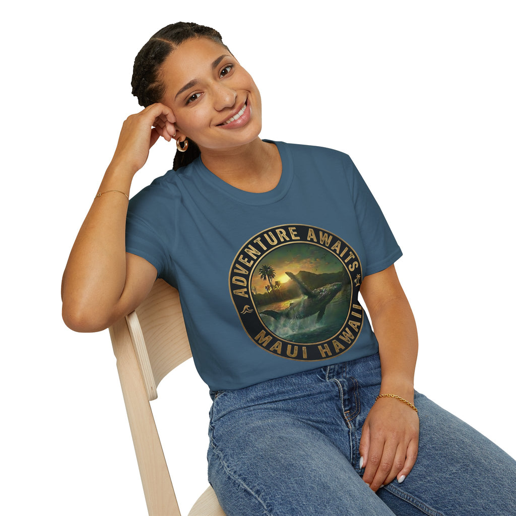Maui Whale Jump T-Shirt — Island Ocean Sunset Tee