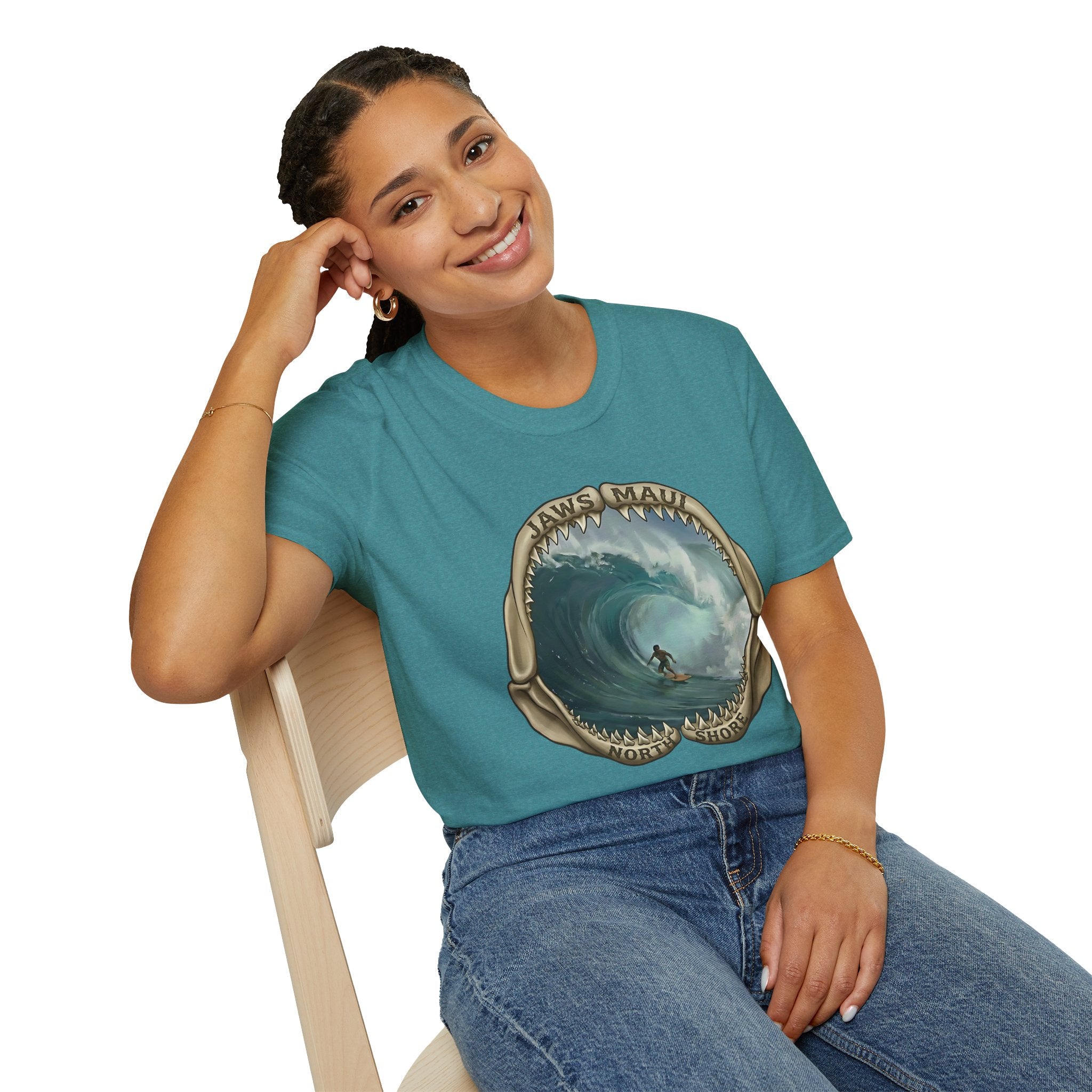 Jaws Maui Big Wave Surfer T-Shirt — Shark Jaws Graphic