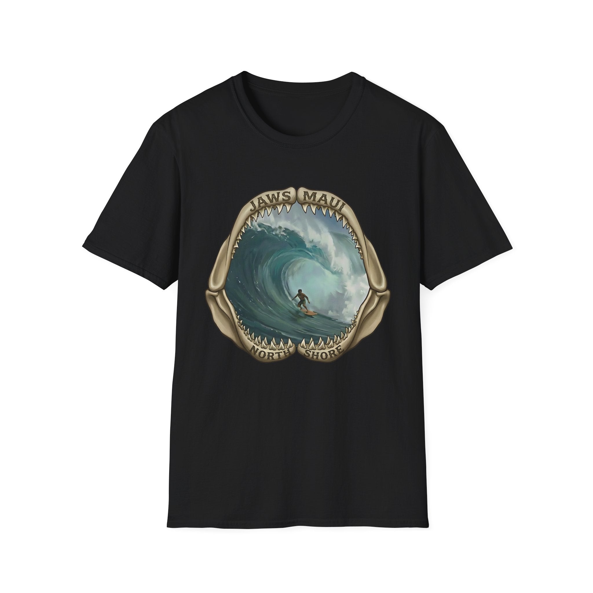 Jaws Maui Big Wave Surfer T-Shirt — Shark Jaws Graphic