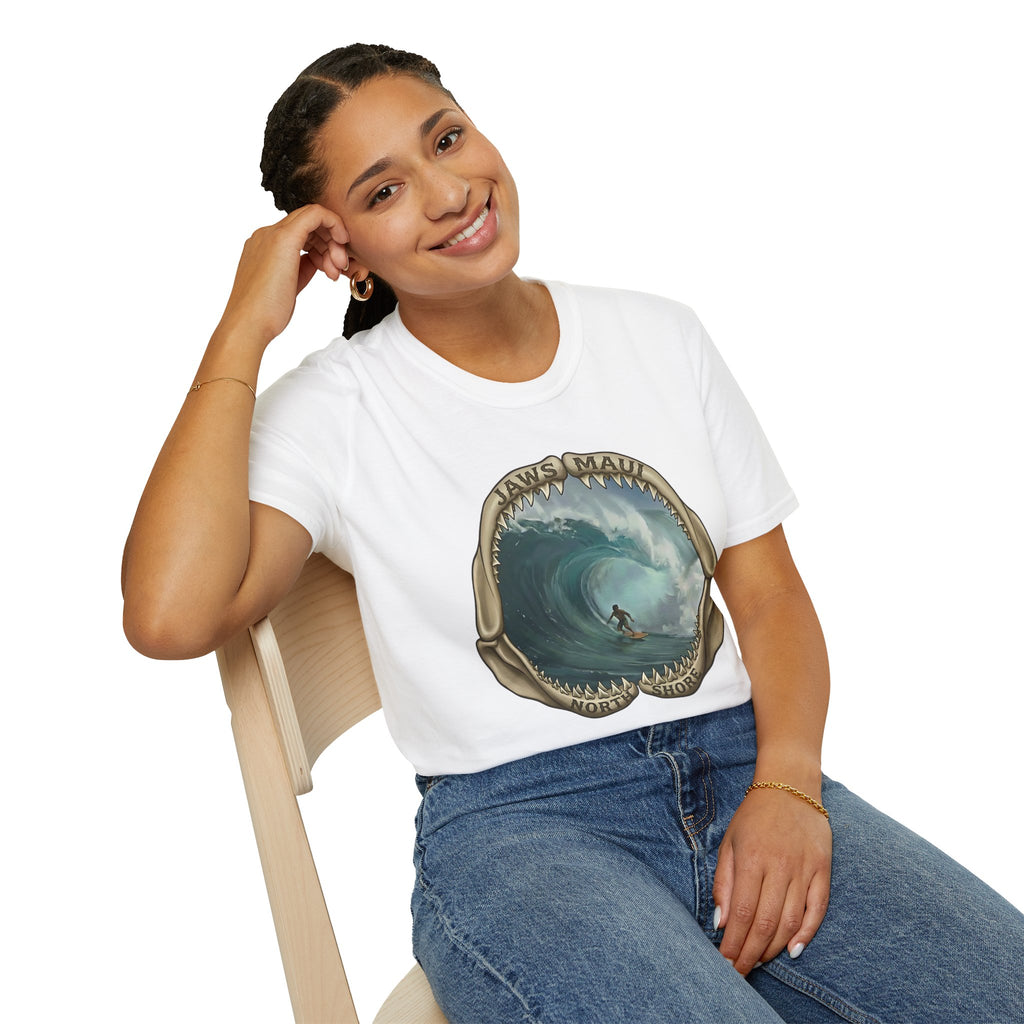 Jaws Maui Big Wave Surfer T-Shirt — Shark Jaws Graphic