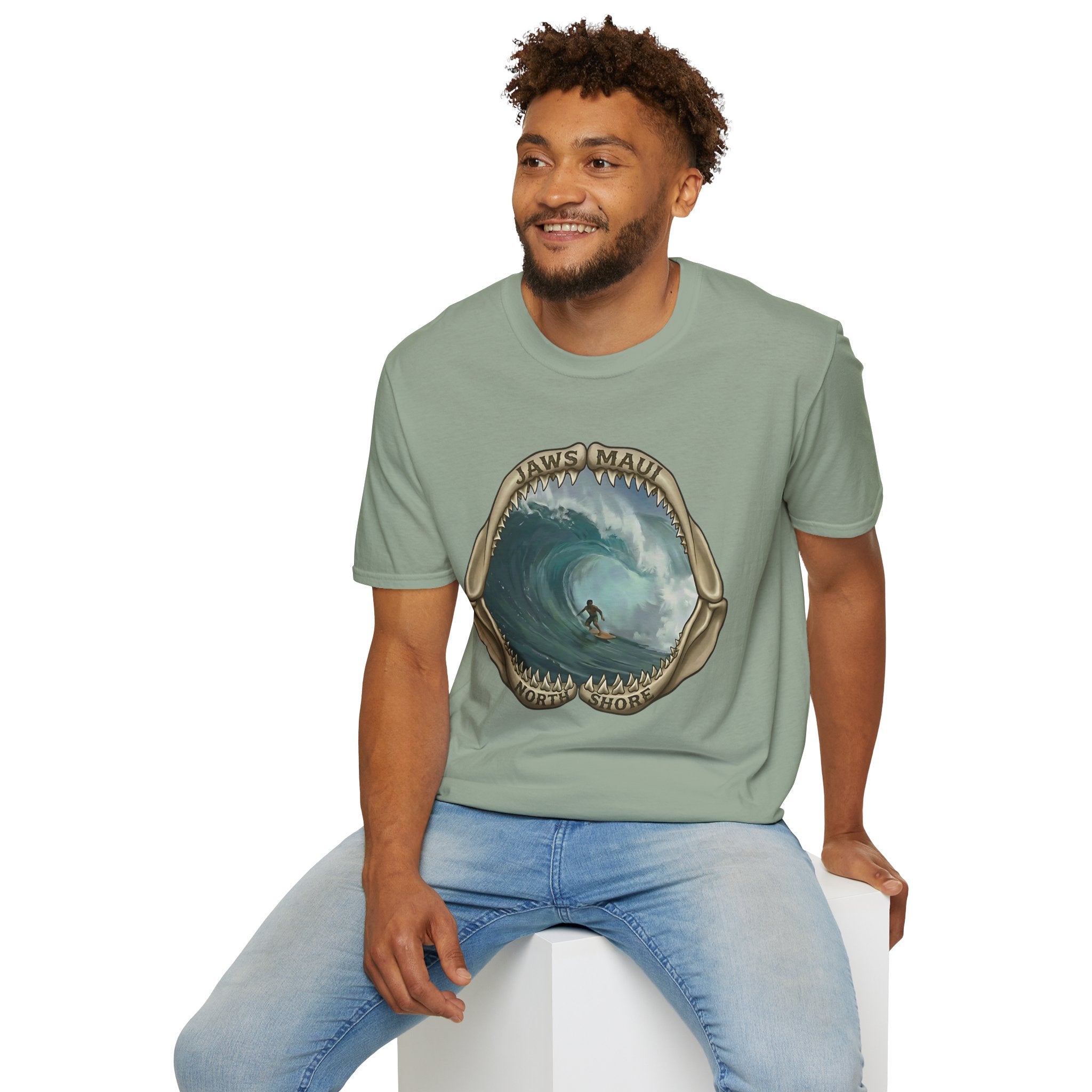 Jaws Maui Big Wave Surfer T-Shirt — Shark Jaws Graphic