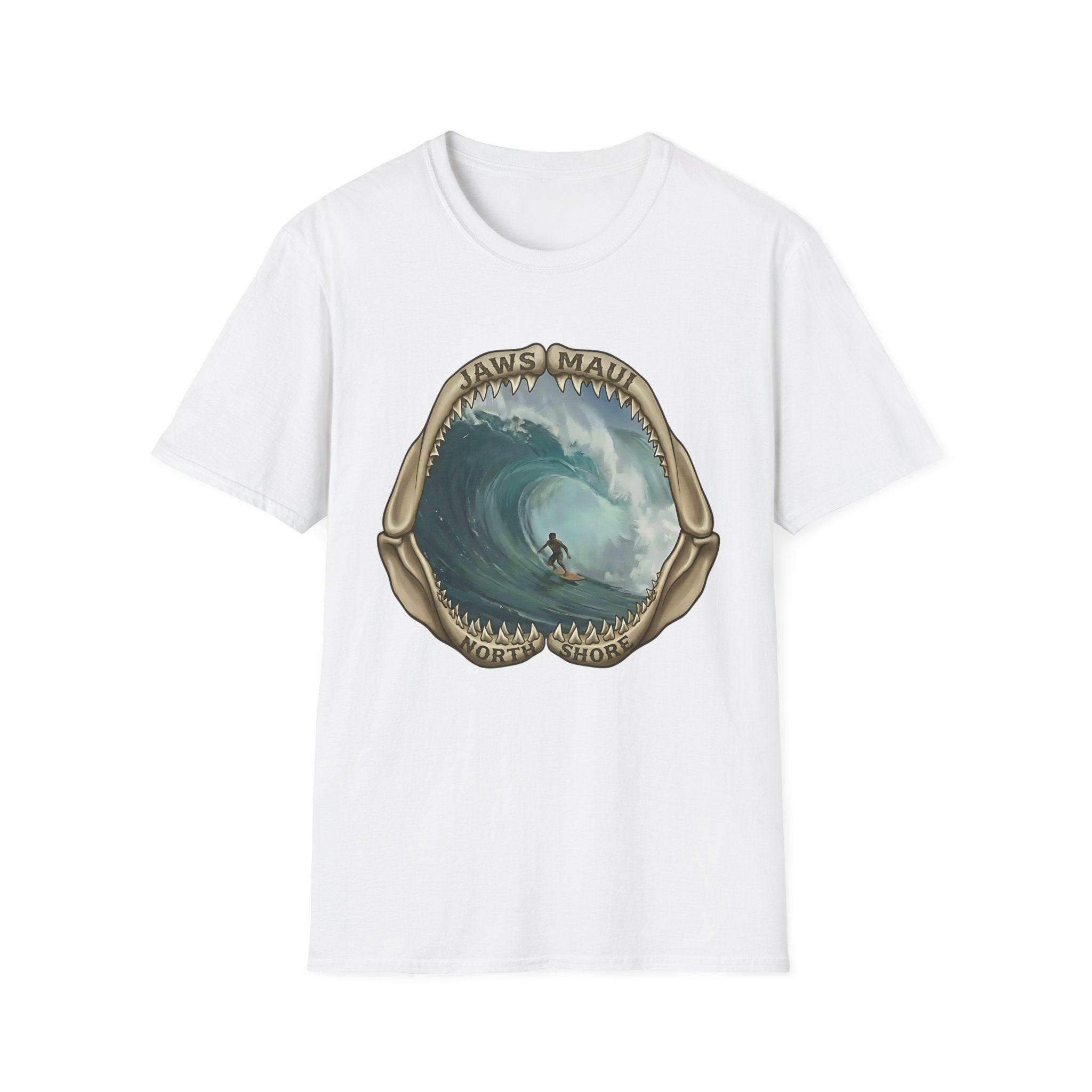 Jaws Maui Big Wave Surfer T-Shirt — Shark Jaws Graphic