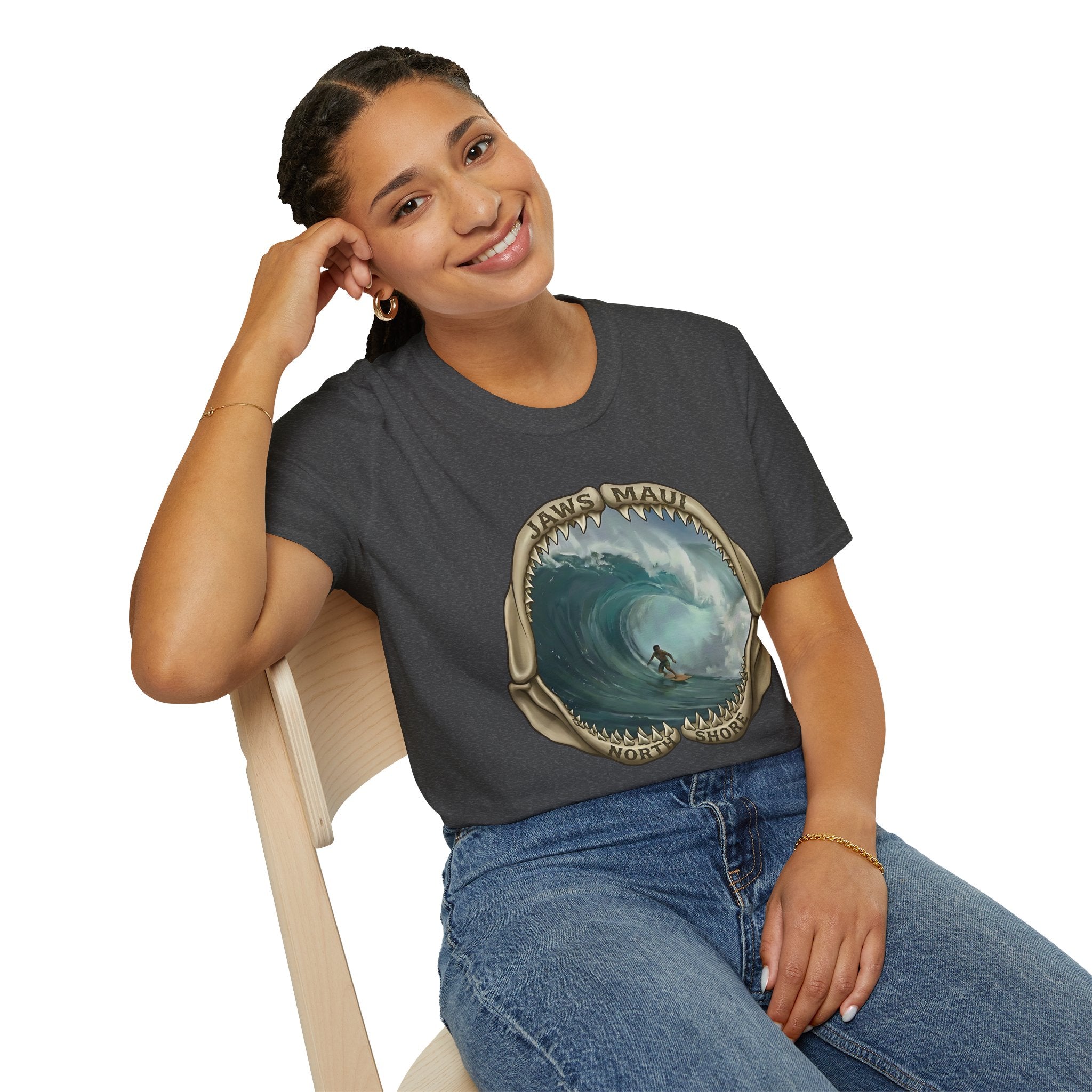 Jaws Maui Big Wave Surfer T-Shirt — Shark Jaws Graphic