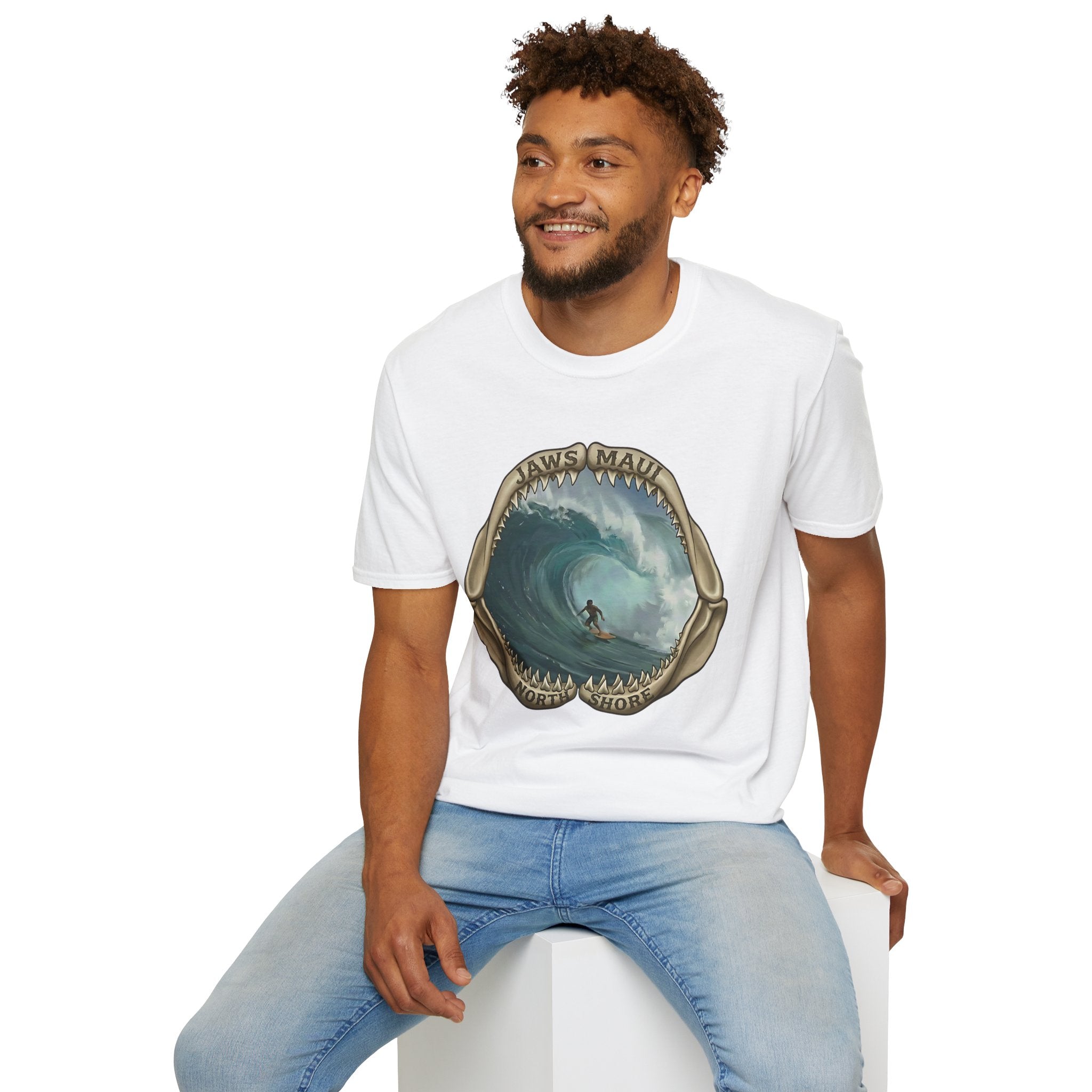 Jaws Maui Big Wave Surfer T-Shirt — Shark Jaws Graphic