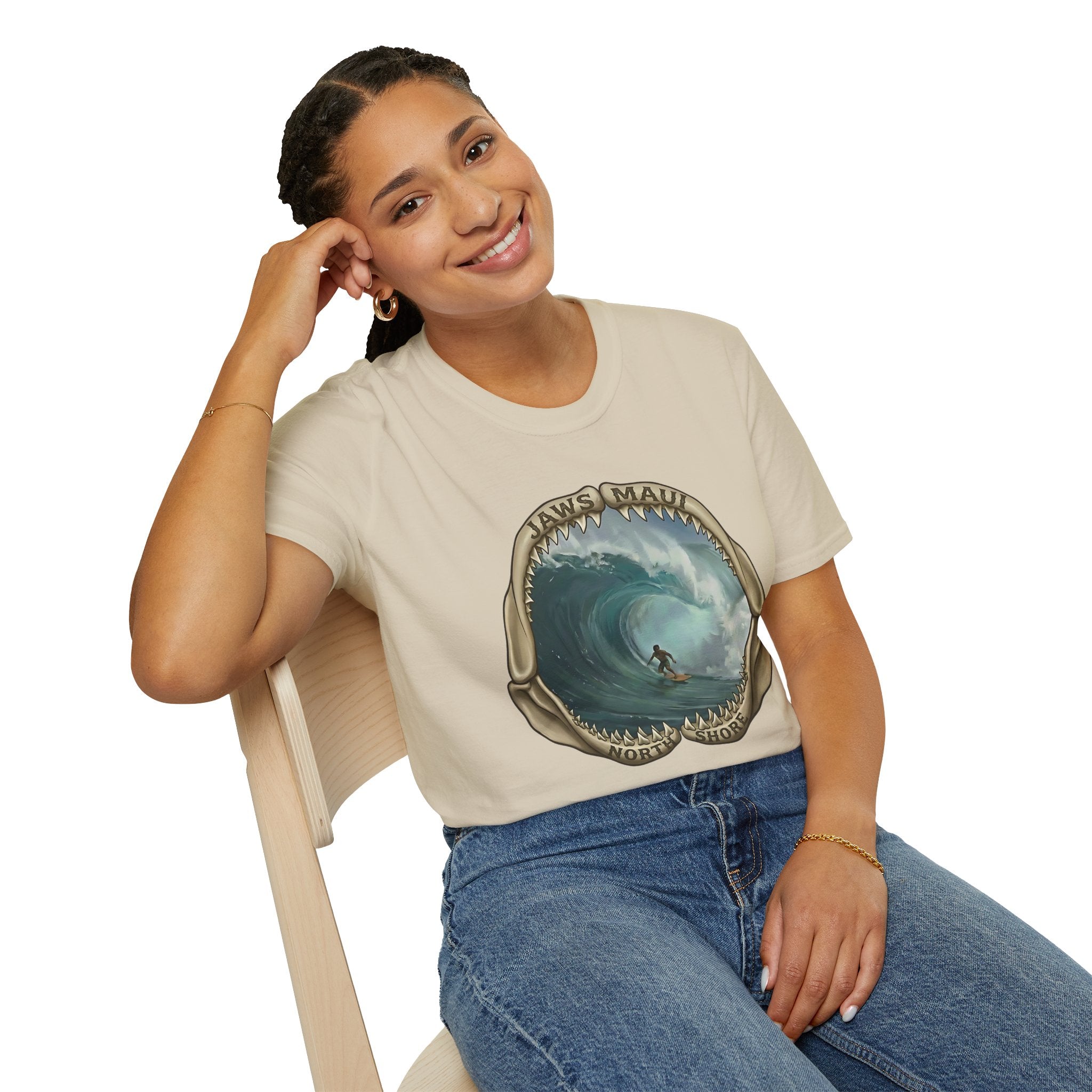 Jaws Maui Big Wave Surfer T-Shirt — Shark Jaws Graphic