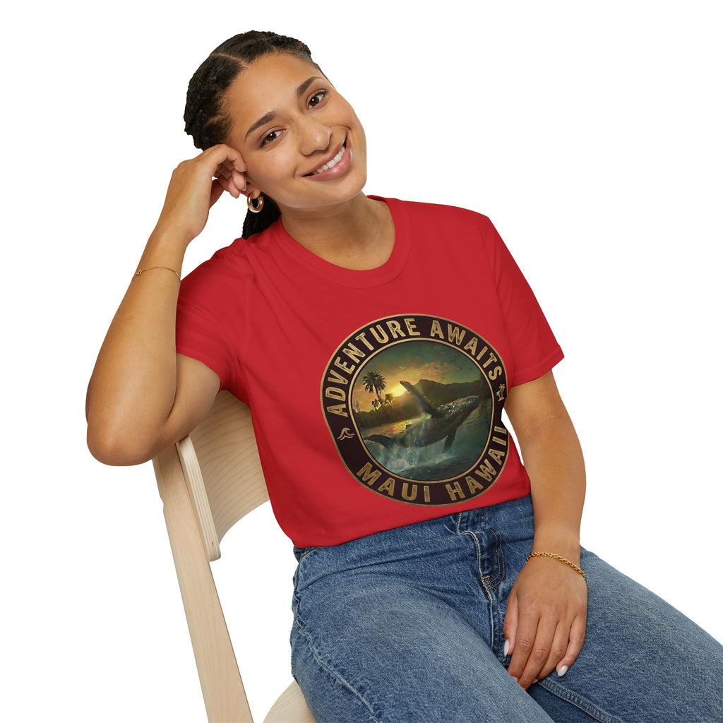 Maui Whale Jump T-Shirt — Island Ocean Sunset Tee